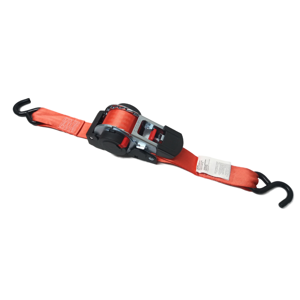 Dureno - Retractable Ratchet Strap ( S Hook ) - 1000 KG Break Strength - 1.5" X 13.1' - AR38S